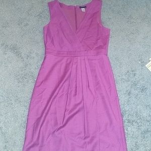 Magenta vneck dress jcrew